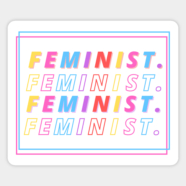 Feminist - Girl Power Design Magnet by Moshi Moshi Designs